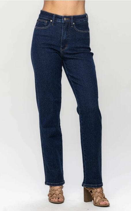 Judy Blue Denim - Judy Blue Straight Dark Wash Jeans, Size 1/25